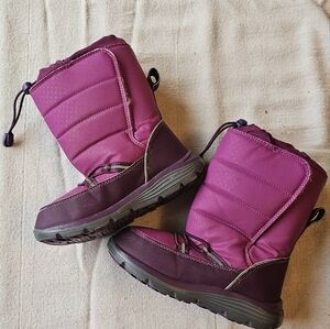 Lands end pink purple snow boots